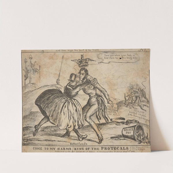 Come to my arms King of the Protocals!!!. (1831) by William Heath