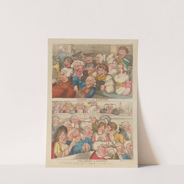Comedy in the country. Tragedy in London (1807) by Thomas Rowlandson