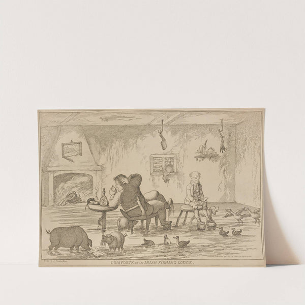 Comforts of an Irish fishing lodge by Thomas Rowlandson