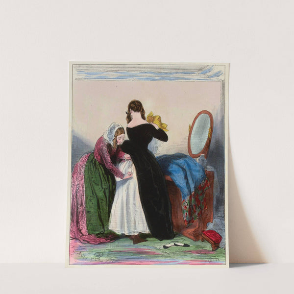 Comme ça doit vous coûter cher, Madame Hortense, une calèche comme ça, bleue avec les deux chevaux by Paul Gavarni