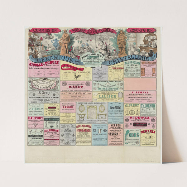 Commission. Maisons recommandées. Exportation… Céramique et cristallerie (1863) by Lith. Van Geleyn