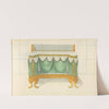Commode or sideboard with green drapery. by Thomas Sheraton