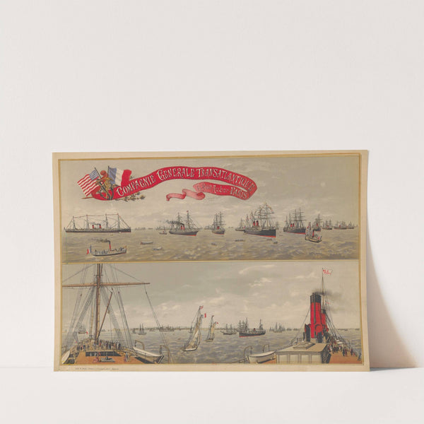 Compagnie Générale Transatlantique, 6, rue Auber Paris (1890) by Lith. F. Appel