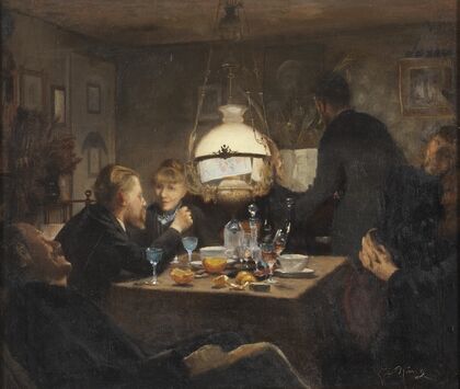 Company in evening light