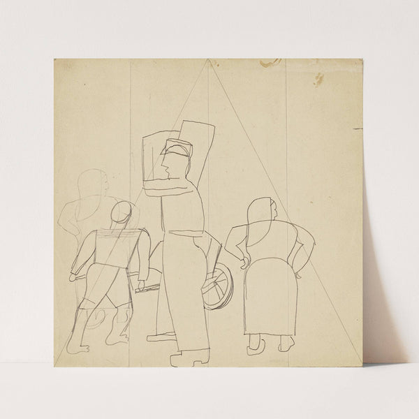 Compositie van figuren in een driehoek (1933) by Jean Brusselmans