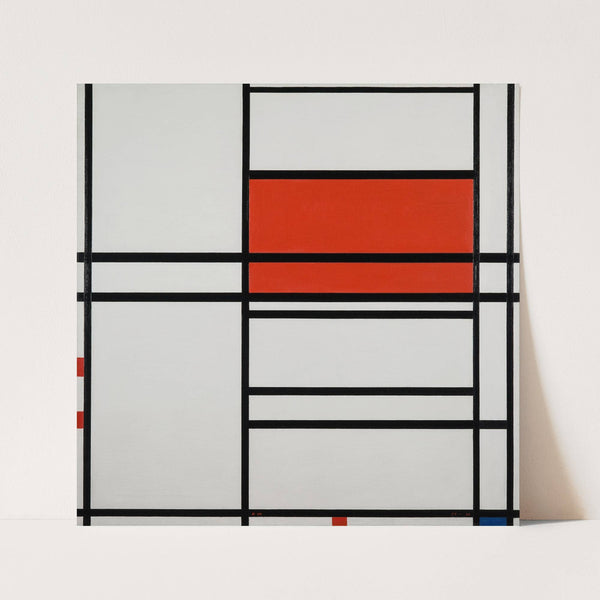 Composition of Red and White; Nom 1,Composition No. 4 with red and blue (1938–42) by Piet Mondrian
