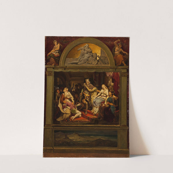 Composition Sketch Illustrating Johann Ludwig Uhland's Poem 'des Sängers Fluch' by Philipp von Foltz