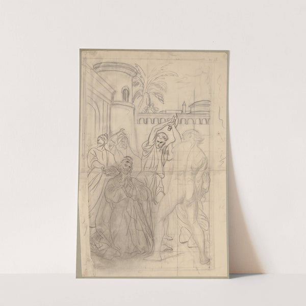 Composition sketch to the painting ‘Martyrdom of St Matthias’ (1866-1867) by Józef Simmler