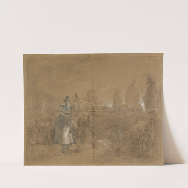 Composition study on the Haberfeldtreiben mob by Johann Baptist Kirner