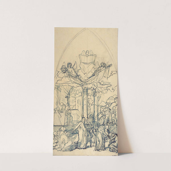 Composition Study with Figures Distributing Bread by Henri Lehmann