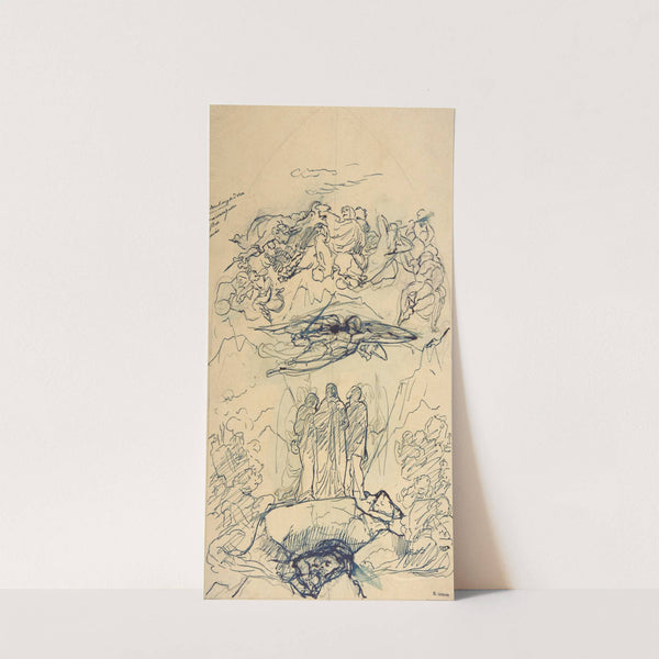 Composition Study with Three Figures Standing on a Rock by Henri Lehmann