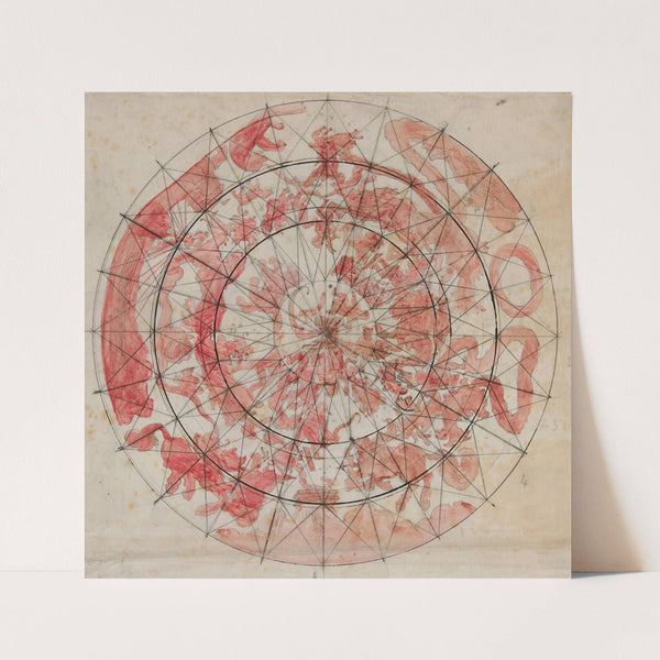 Composition study with zodiac figures for ‘The Hours’ ceiling mural, House Chamber, Pennsylvania State Capitol at Harrisburg by Edwin Austin Abbey