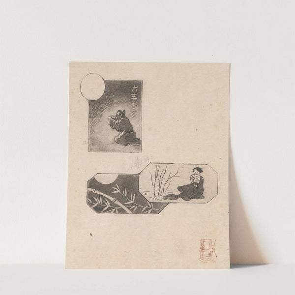 Composition with three Japanese motifs by Henri-Charles Guérard