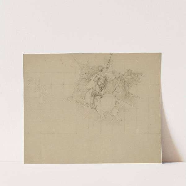 Compositional Study of a Charging Algerian Horseman by Paul Delamain