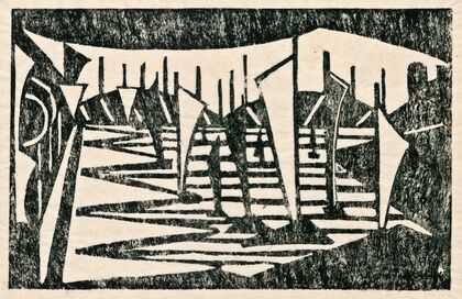 Compostion (boats in a harbour) (1916)