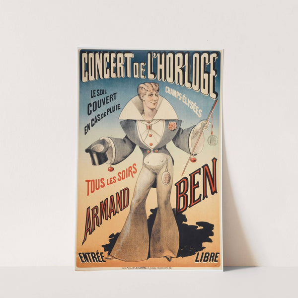 Concert De L’horloge Champs-Elysees Le Seul Couvert En Cas De Pluie Tous Les Soirs Armand Ben (1880-1900) by A Clavel