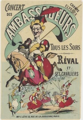 Concert des Ambassadeurs Champs-Elysées. Tous les soirs Réval et ses Cavaliers (1875)