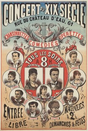 Concert du XIXè siècle, rue du Château d’eau, 61. Chansonnettes, comédies, opérettes (1878)