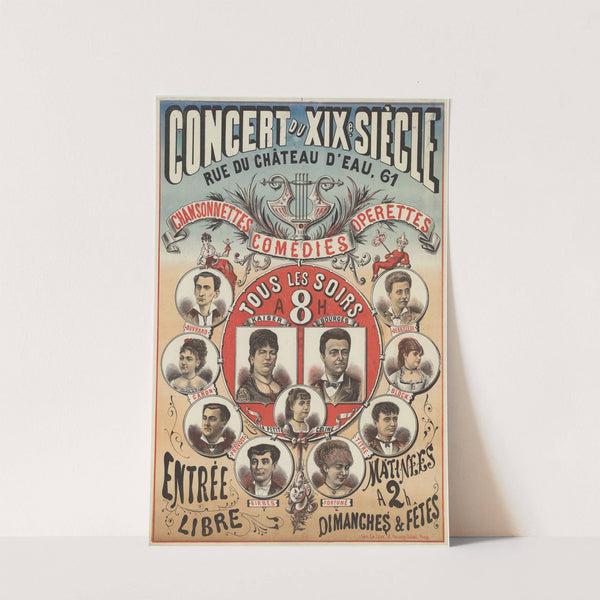 Concert du XIXè siècle, rue du Château d’eau, 61. Chansonnettes, comédies, opérettes (1878) by Imp. Charles Lévy