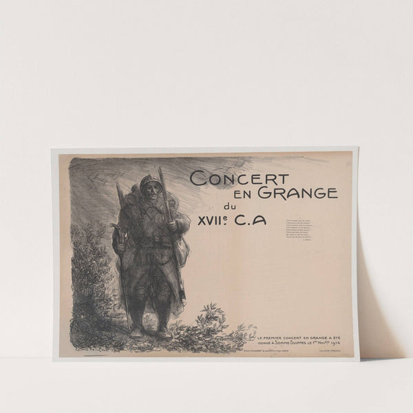 Concert en Grange du XVIIe C.A. … Le premier concert en Grange a été donné à Somme-Suippes le 1er novembre 1914 by Théophile Alexandre Steinlen