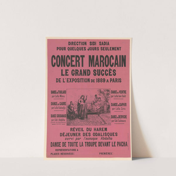 Concert marocain, le grand succès de l’Exposition de 1889 à Paris …, réveil du harem, déjeuner des odalisques (1891) by Imp. Simonet
