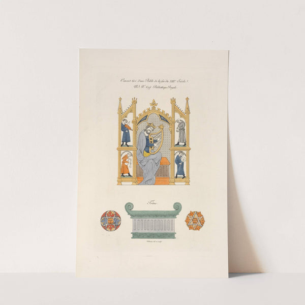 Concert tiré d'une Bible de la fin du XIIIe. siècle. MS. No. 67025 bibliothêque royale; trône. by Nicolas Xavier Willemin