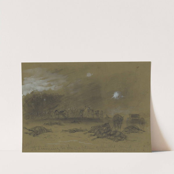 Confederates advancing to the capture of disabled guns. Gaines Mills by Alfred Rudolph Waud