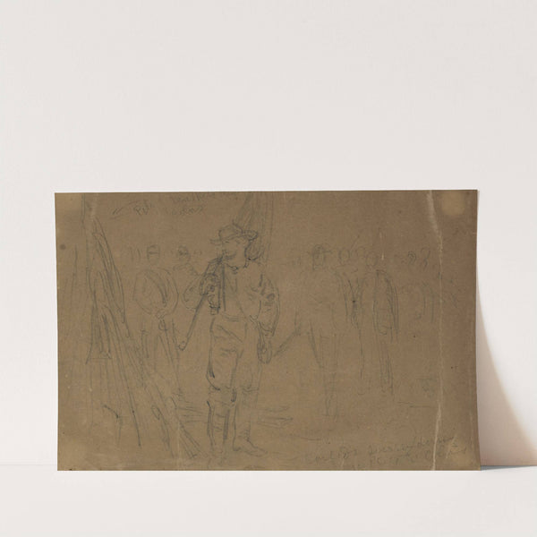 Confeds surrendering muskets and colors by Alfred Rudolph Waud