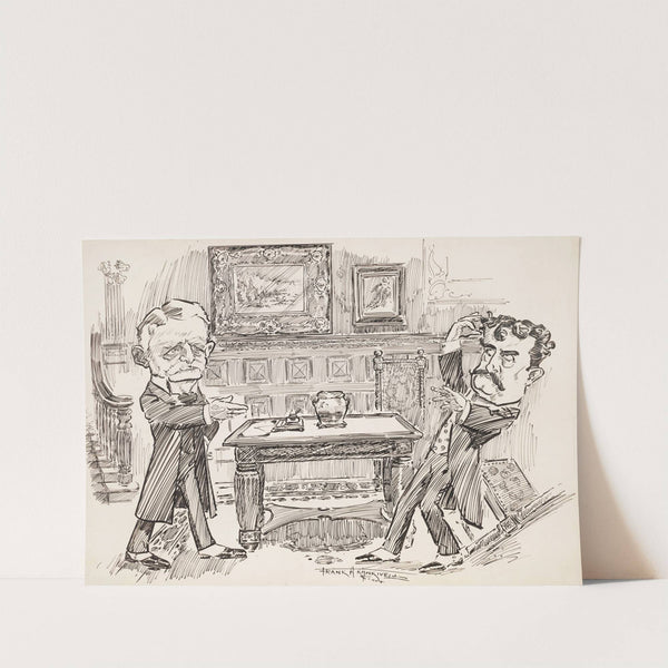 Confrontation of two gentlemen in front hall of great house. (1904) by Frank Arthur Nankivell