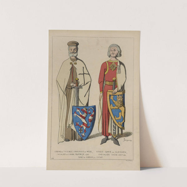 Conrad de Thuringe, landgrave de Hesse, Ernest Comte de Gleichen, chevalier de l'Ordre Teutonique. 1241 by Raphaël Jacquemin