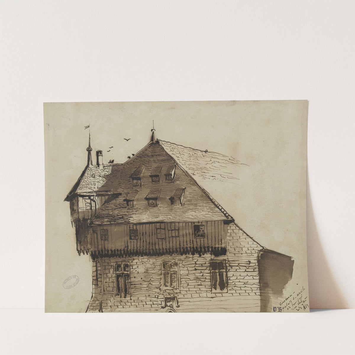 Constance. Palais du concile où fut jugé Jean Hus (1869) by Victor Hugo