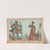Contrasts, pl. 1st. Ancient and modern lancers. (1828) by William Heath
