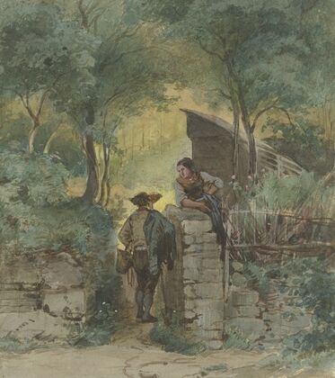 Conversation at the park gate