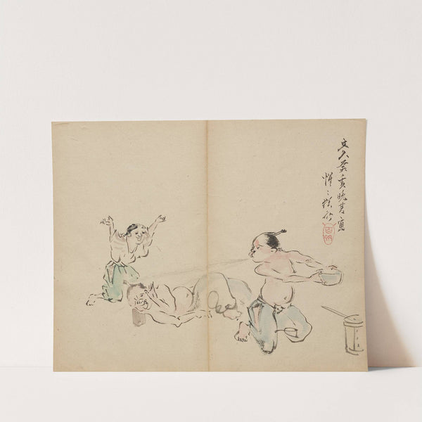 Cool Spray at Naptime (1800s) by Kawanabe Kyōsai