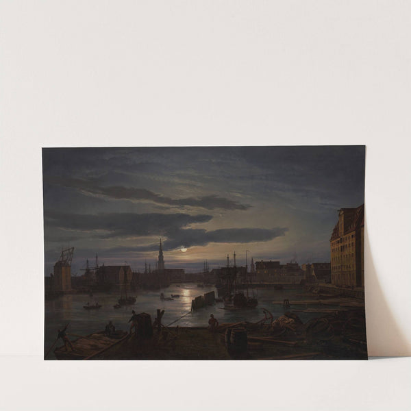 Copenhagen Harbor by Moonlight by Johan Christian Dahl