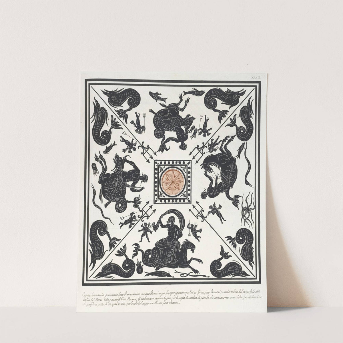 Copiato da un antico pavimento fatto minutissimo musaico bianco é negro by Pierre-Jean Mariette