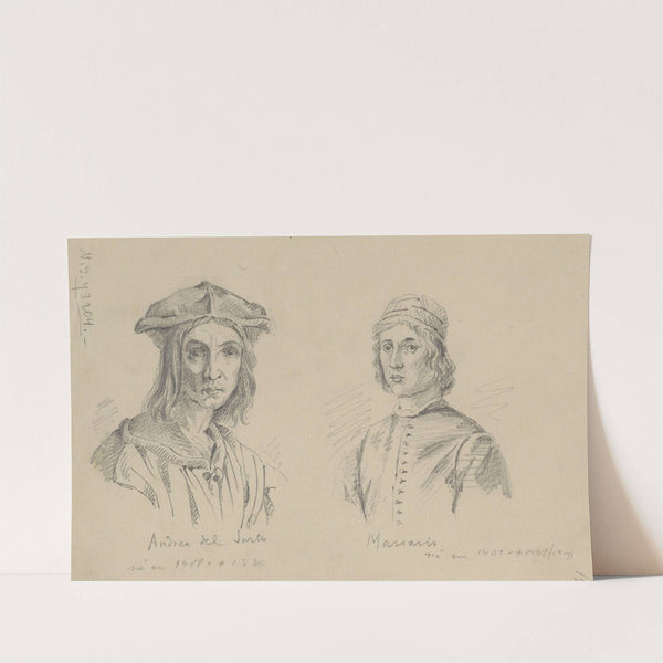 Copies of Engravings Depicting a Portrait of Baccio Bandinelli by Andrea del Sarto and a Self-Portrait of Masaccio by Stanisław Wyspiański