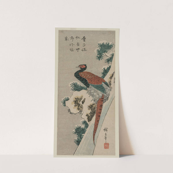 Copper Pheasant by Snowy Waterfall (late 1830s or early 1840s) by Andō Hiroshige