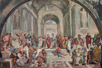 Copy after Rafael; The school of Athens