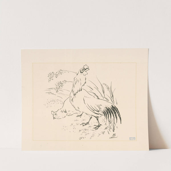 Coq et poule. (1866 - 1878) by Félix Bracquemond