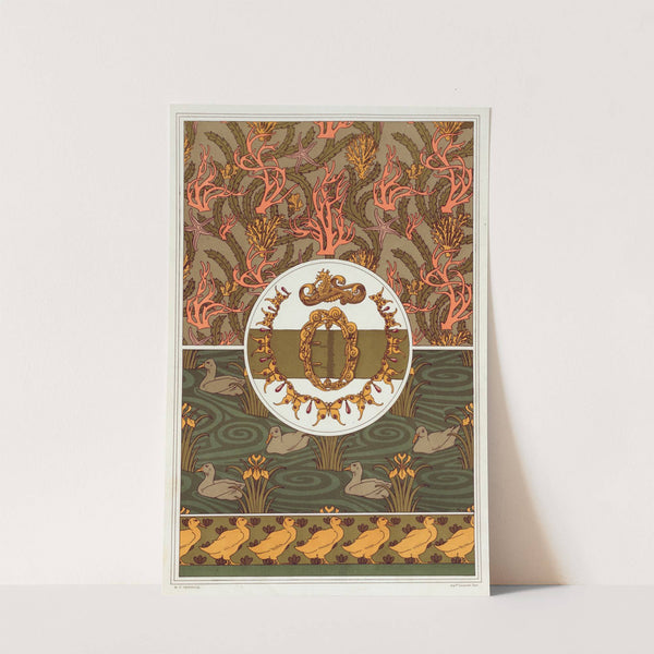 Coraux, madrepores, étoiles de mer et algues, cretonne imprimée. by Maurice Pillard Verneuil