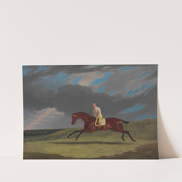 'Corduroy,' a Bay Racehorse, with a Jockey up, Galloping on a Racecourse by John Frederick Herring Snr.