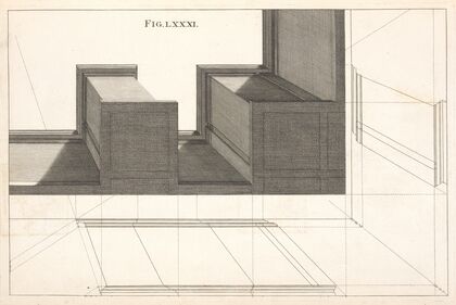 Corinthian pedestals in an horizontal perspective.