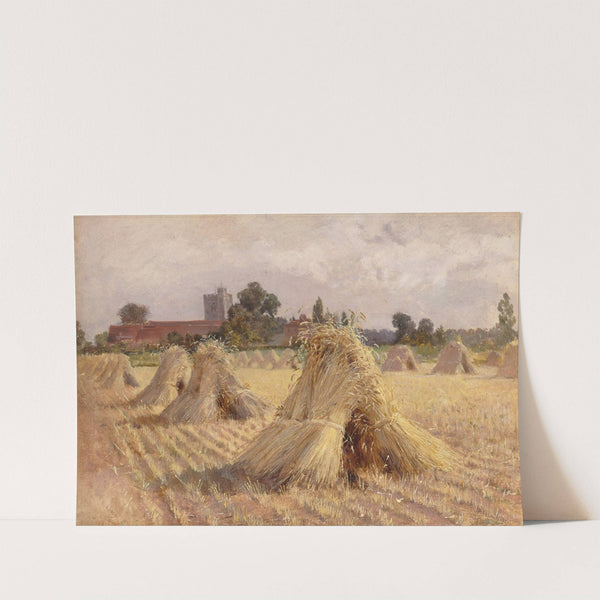 Corn Stooks by Bray Church by Heywood Hardy