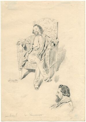 Cornelis Kruseman, zittend in fauteuil (1844)