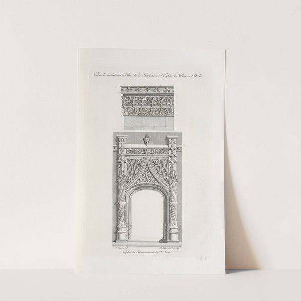 Corniche extérieure et porte de la sacristie de l'église du pont de l'arche; edifice du commencement du XVe siècle. by Nicolas Xavier Willemin