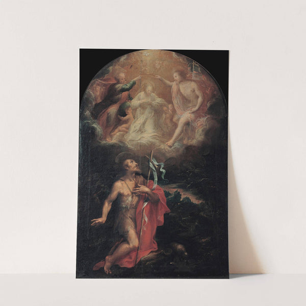 Coronation of the Virgin with Saint John the baptist by Emilian School