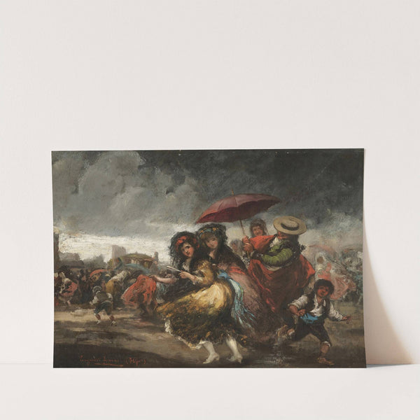Corrida Suspendida Por La Lluvia (Bullfight Suspended By The Downpour) by Eugenio Lucas Villamil
