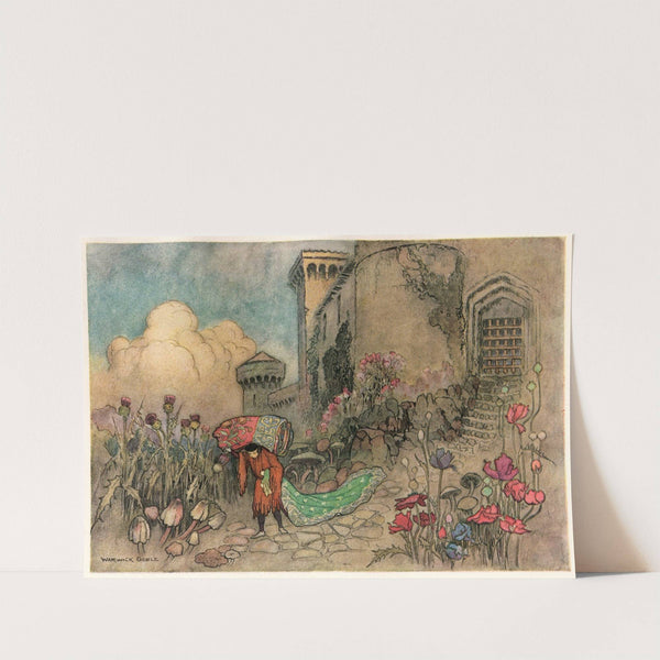 Corvetto escaping with the Ogre's Tapestry by Warwick Goble