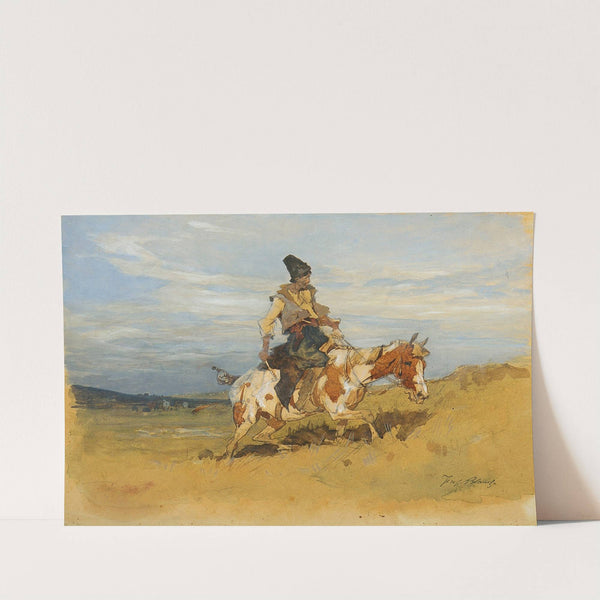 Cossack on horseback (1877) by Jozef Brandt